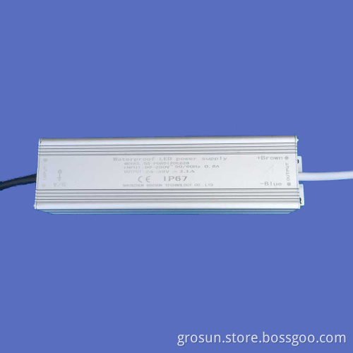 High Quality Aluminum Shell 12Vdc 6A IP67 LED Driver 72W Power Supply